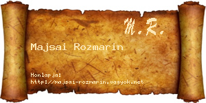 Majsai Rozmarin névjegykártya